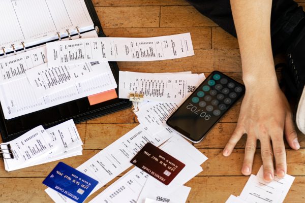 Man paying bills